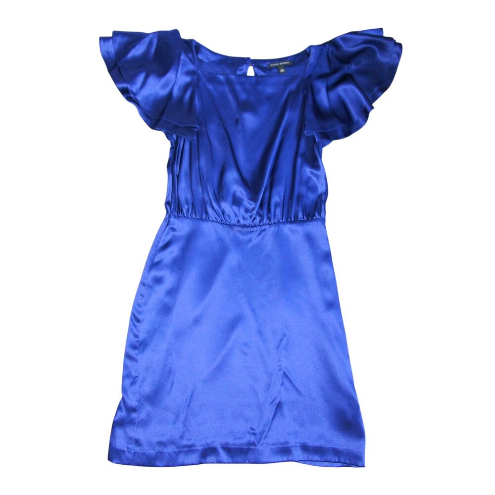 Banana Republic Cobalt Blue Silk Flutter Sleeve Sheath Dress Women's Size 2